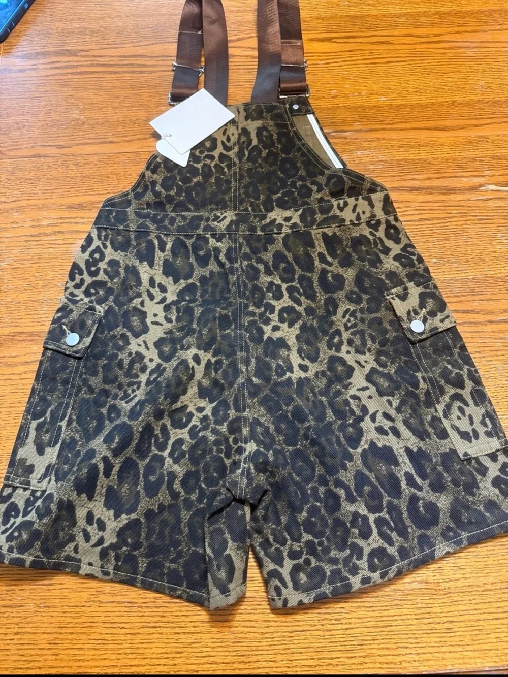 Aelfric Eden leopard print short overalls -S